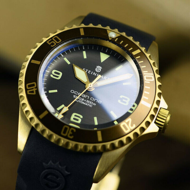 Steinhart Ocean One Bronze Brown Bezel Automatic Swiss Diver Watch 103-0573 Men