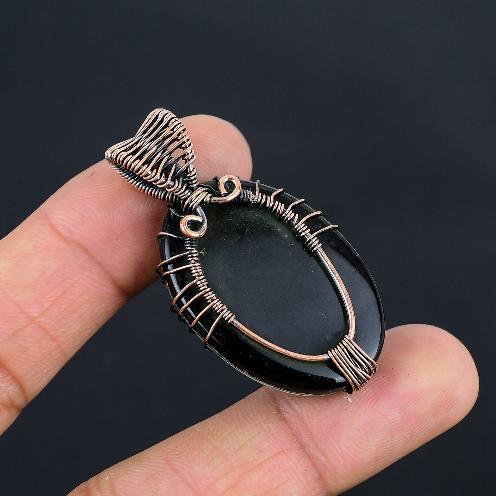 Tree Of Life Triplet Opal Gemstone Copper Wire Wrapped Pendant Jewelry LC-251