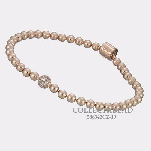 Authentic Pandora Sterling Silver Rose™ Beads and Pavé CZ Bracelet 588342CZ