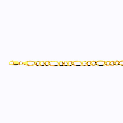 14k Yellow Gold 2mm-6.5mm Figaro Chain Necklace Bracelet Size 7″-30″ Hollow