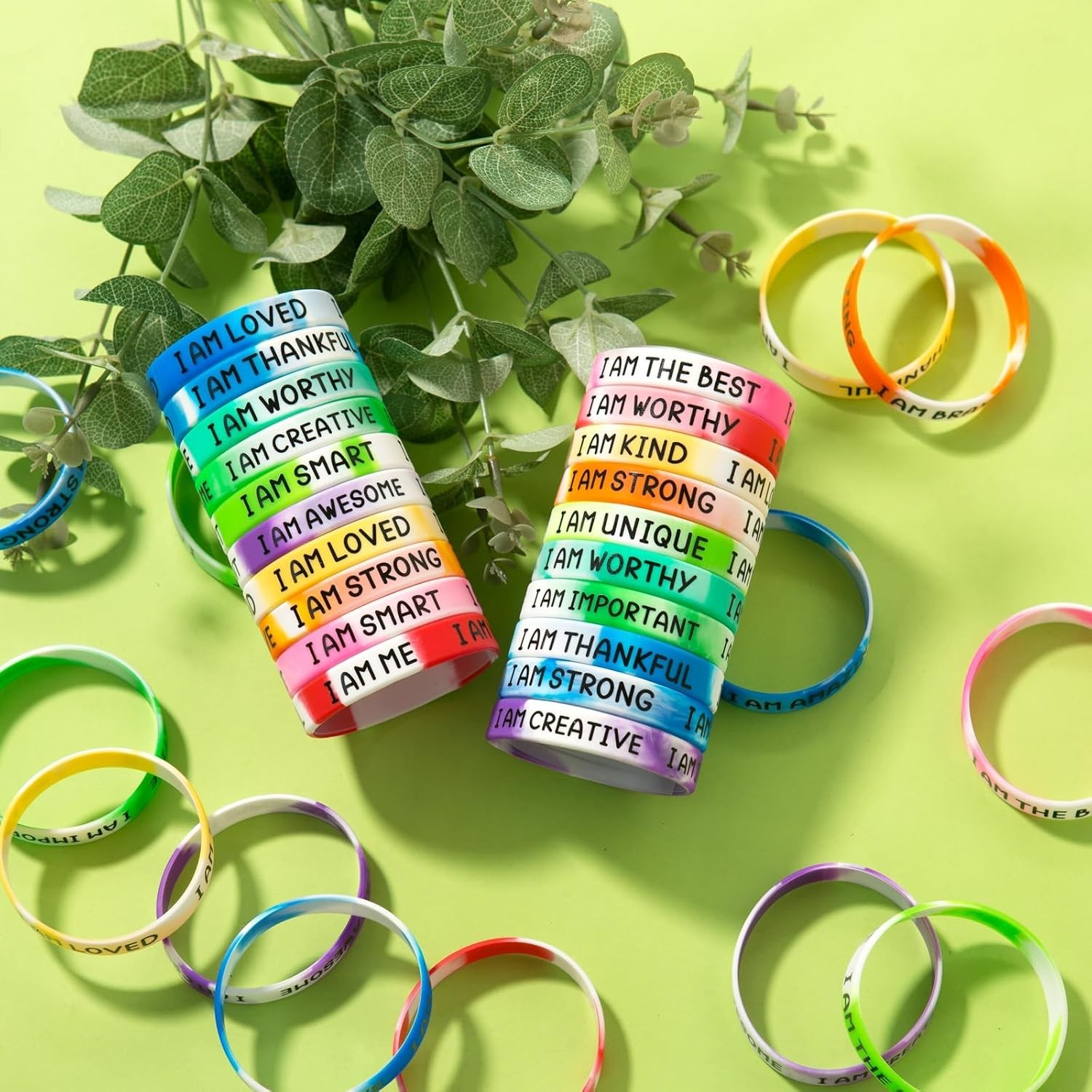 Motivational Wristbands for Students, Colorful Inspirational Rubber Bracelets…