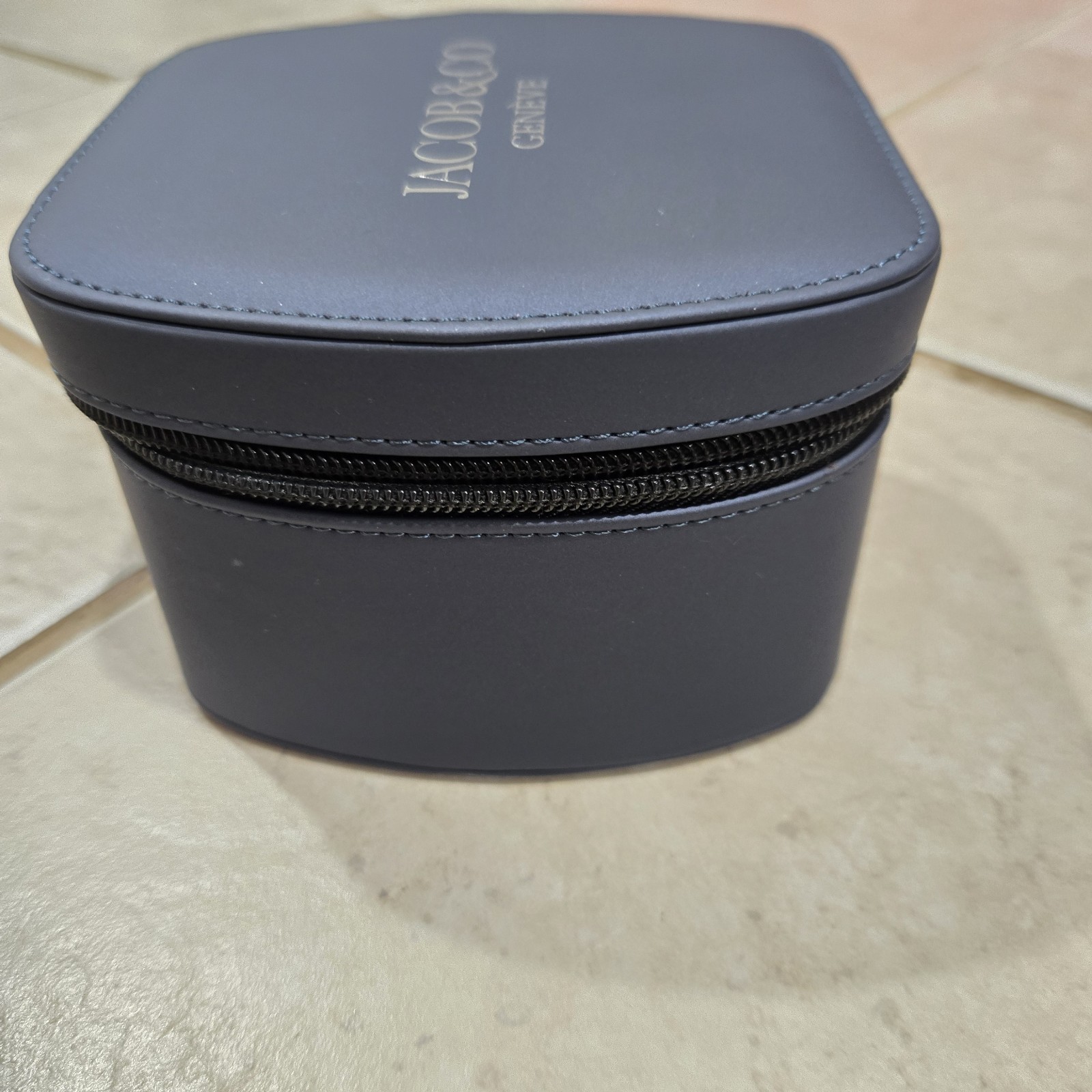 Jacob & Co. Genève Luxury Watch Travel Box – Navy Blue Leather Single Case NEW