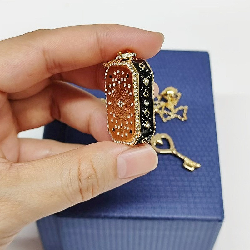 Swarovski Mysterious Tarot Series Rectangular Sweater Necklace Blue Double-Sided