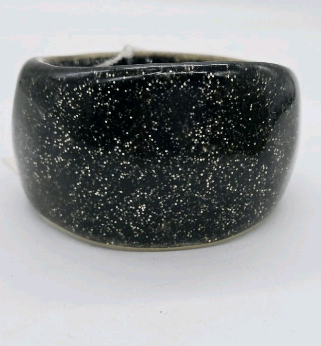 Couture Jet Sparkle WIDE Bangle Bracelet Black Style & Co One Size OSFM