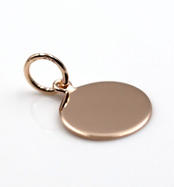 Genuine 9ct 9k Solid Rose Gold 12mm disc round circle pendant – Free Post