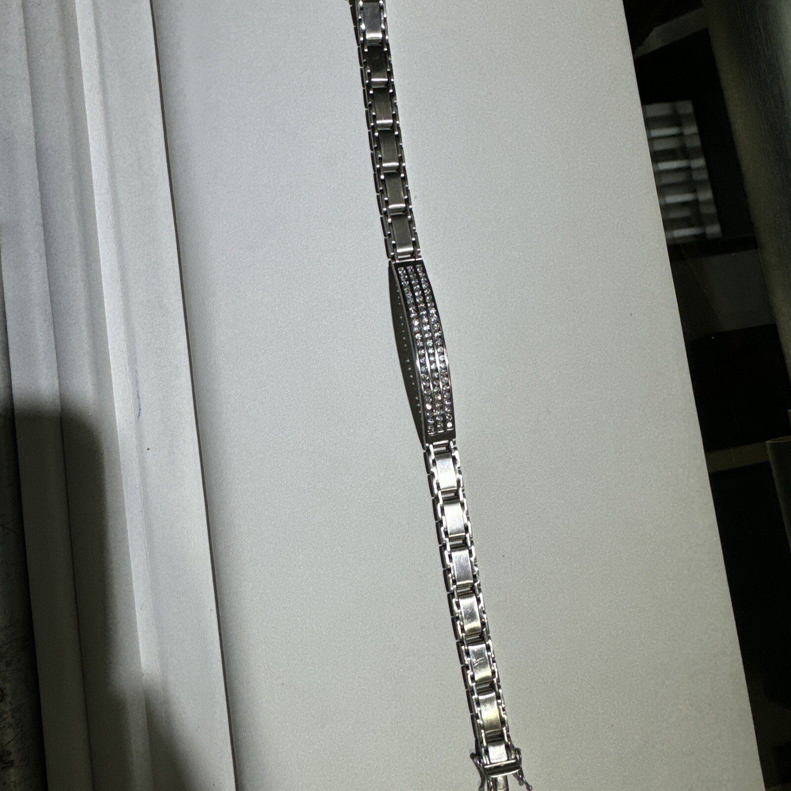 14K White Gold 2.07ct Diamond Bracelet, 8.5” Length, 8.5mm Width, 38.1g