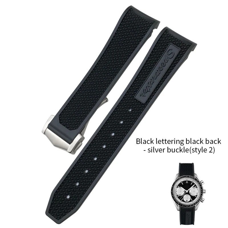 18mm 19mm 20mm 21mm Rubber Watch Band Strap Fits Omega Speedmaster MoonSwatch