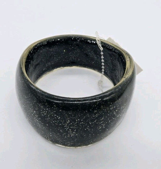Couture Jet Sparkle WIDE Bangle Bracelet Black Style & Co One Size OSFM