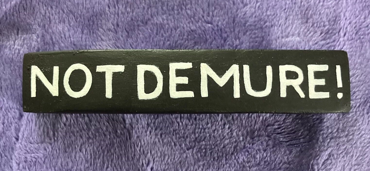 “NOT DEMURE” Black Banner Barrette, MiaChavi Geekery