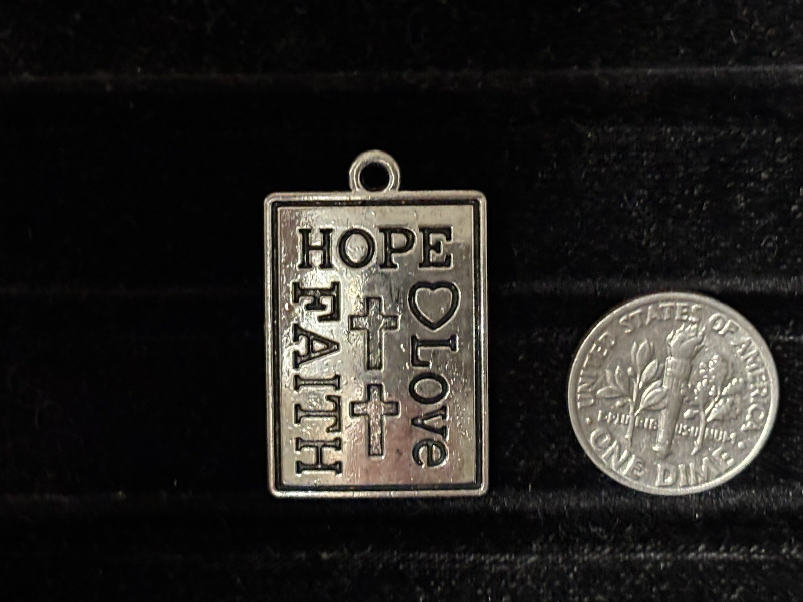 Hope Faith Love antique silver Charm Necklace Pendant Religious