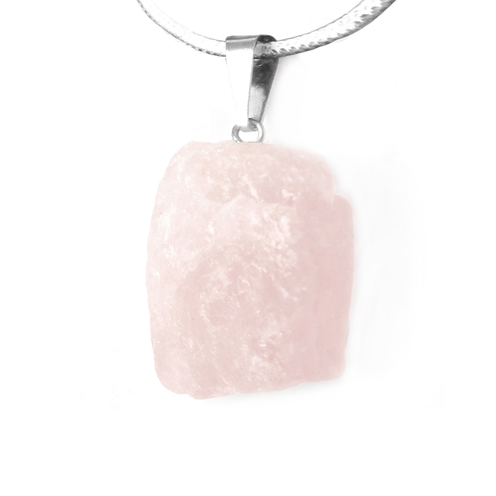 CHARGED Rose Quartz Natural Crystal Chakra Pendant Necklace Pink Gemstone Reiki
