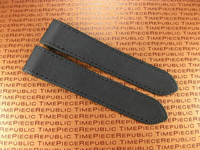 24.5mm Black Leather Strap Kevlar Watch Band CARTIER SANTOS 100 Chronograph x1
