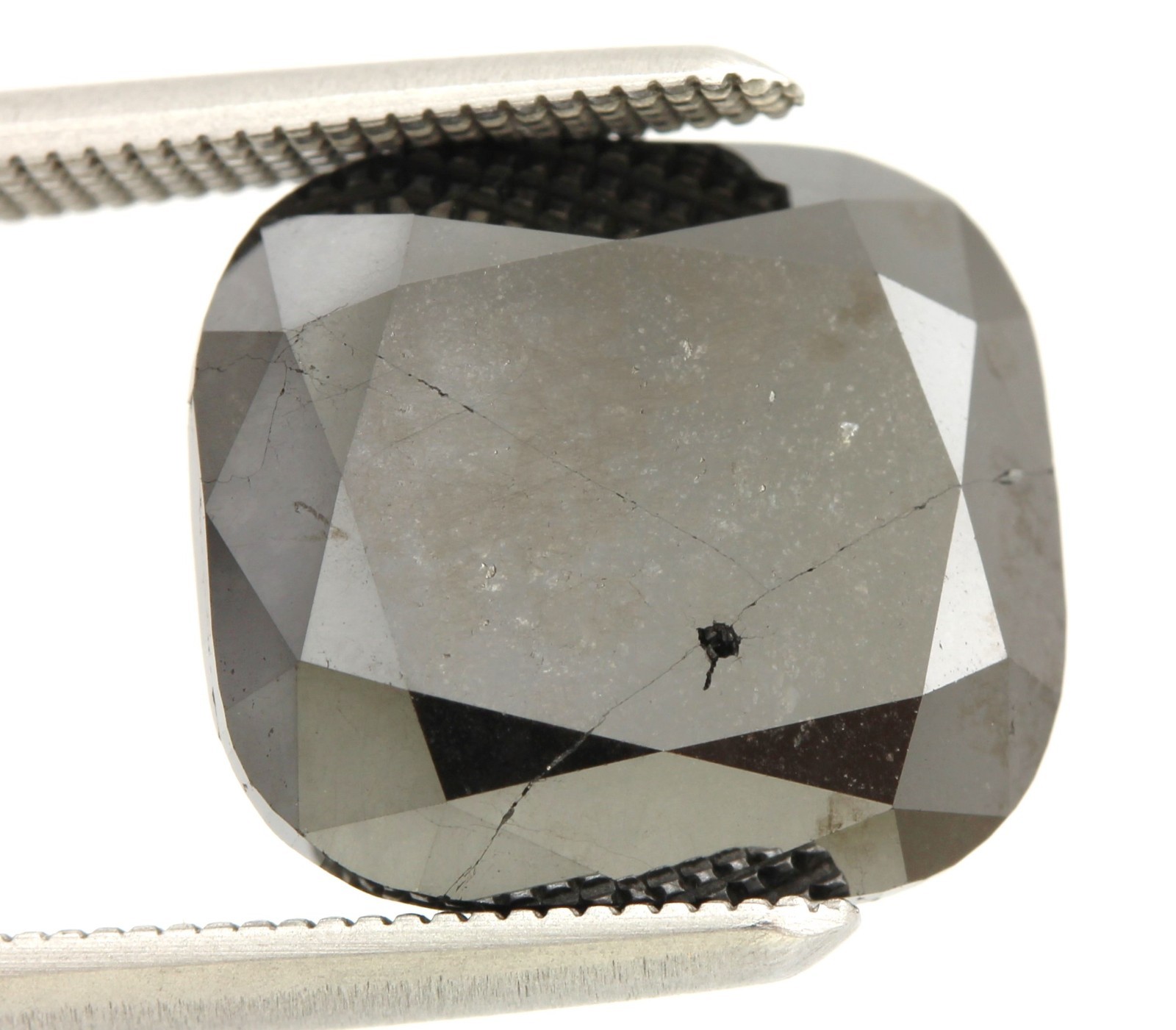 Loose black treated diamond 7.69 carat cushion irradiated 1.42×10.40×6.88mm NEW