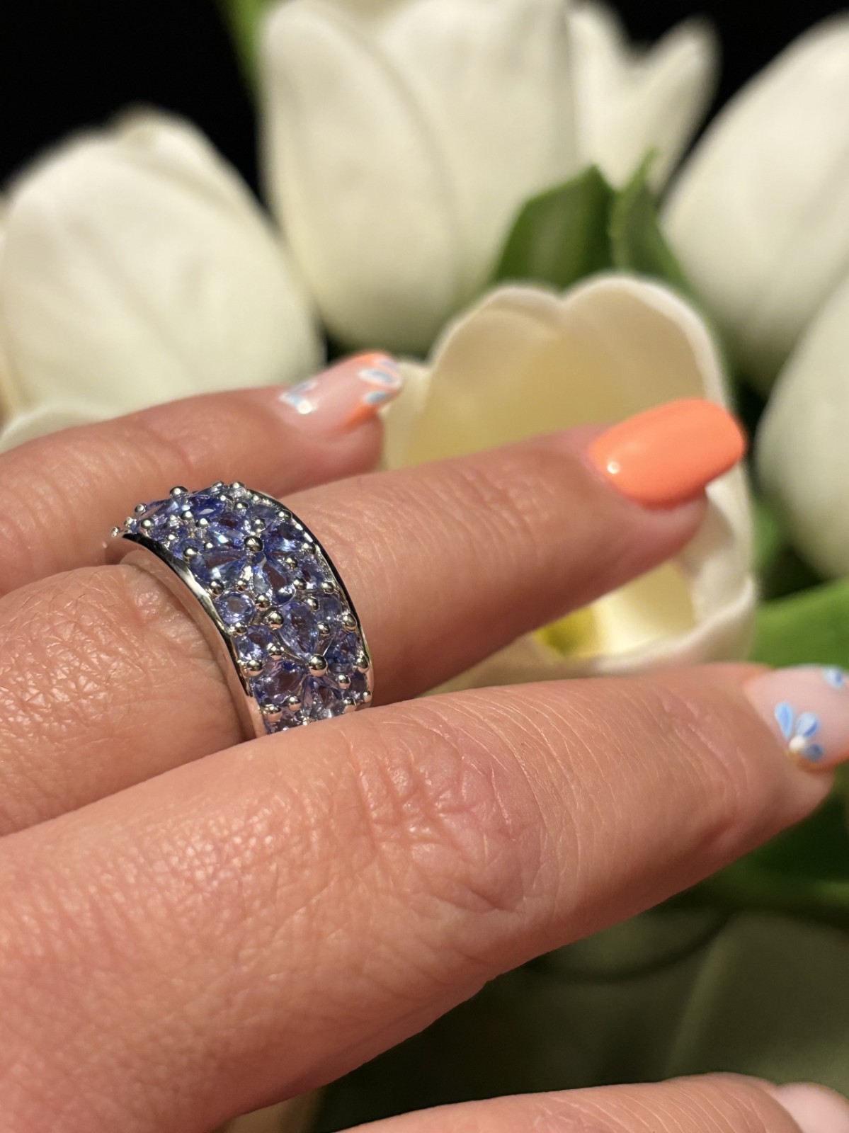 Stunning Womens 14K White Gold Over Solid Sterling Silver 2.52 CTW Tanzanite…