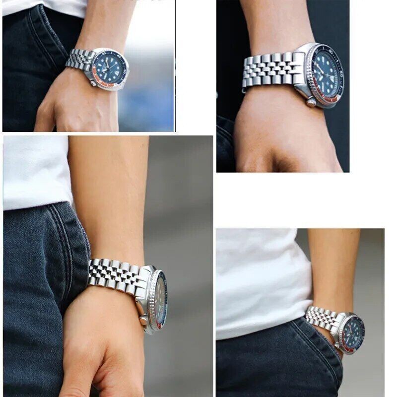 22mm Stainless Steel Watch Band Strap For Seiko Abalone SRPA21 SRP777 Bracelet
