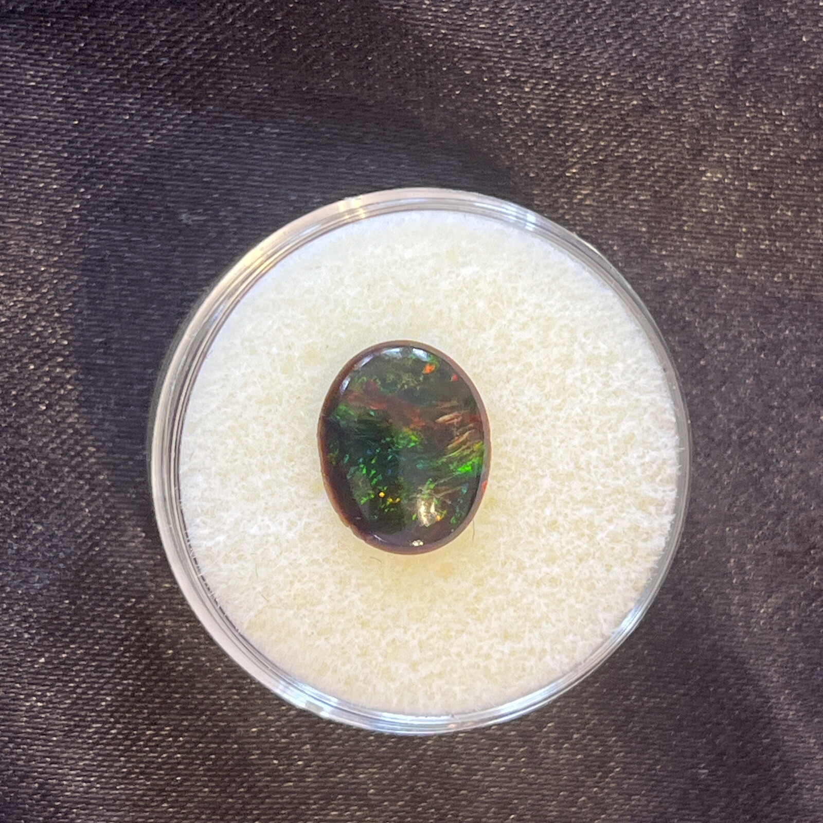 1 Ct. Black Opal Cabochon Stabilized 9.2mm X 11.3mm X 2mm