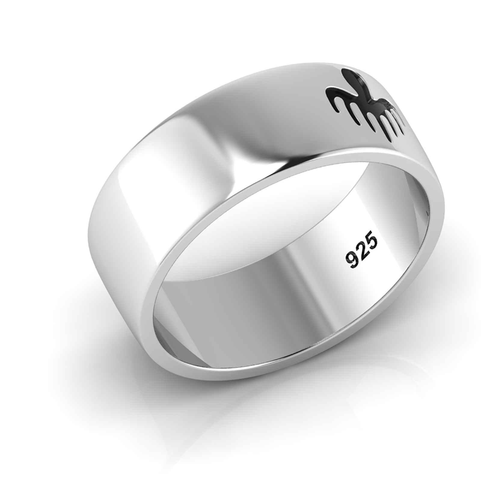 925 Silver Spectre Ring, Agent 007 Symbol Ring, Fashion Jewelry, Spectre Band, B
