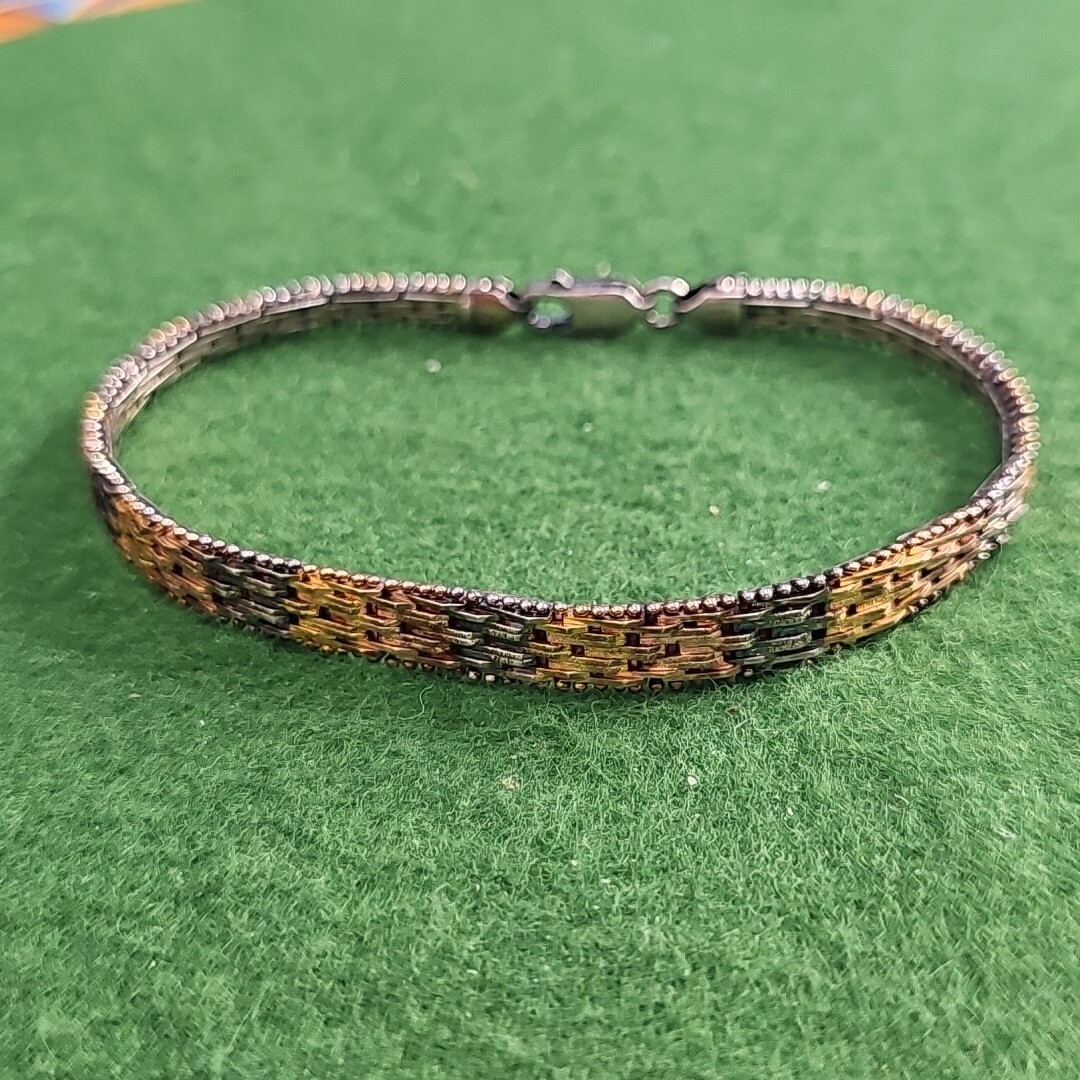 Italy Milor 925 Sterling Silver Multicolor Bracelet 7.25in 11.3g I612
