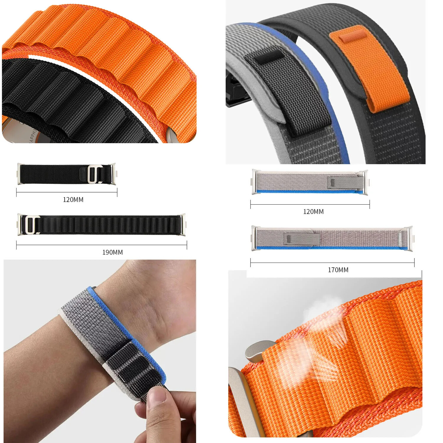 Weave Nylon Wristband Strap for Xiaomi MiBand 8 9 Pro Red Mi Watch 4 Fabric Band