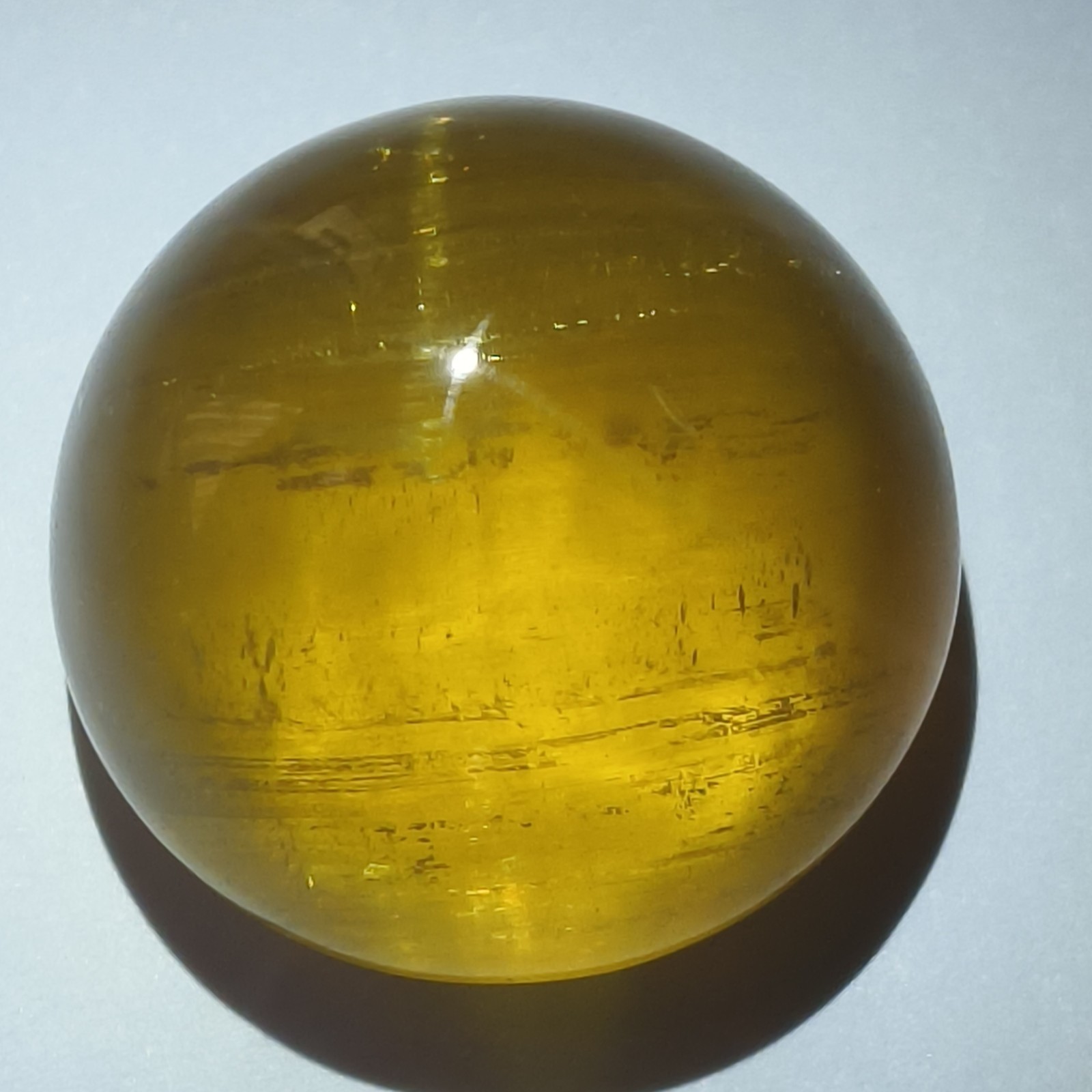 FANTASTIC NATURAL VERY RARE YELLOW BERYL CAT’S EYE 29.75Cts