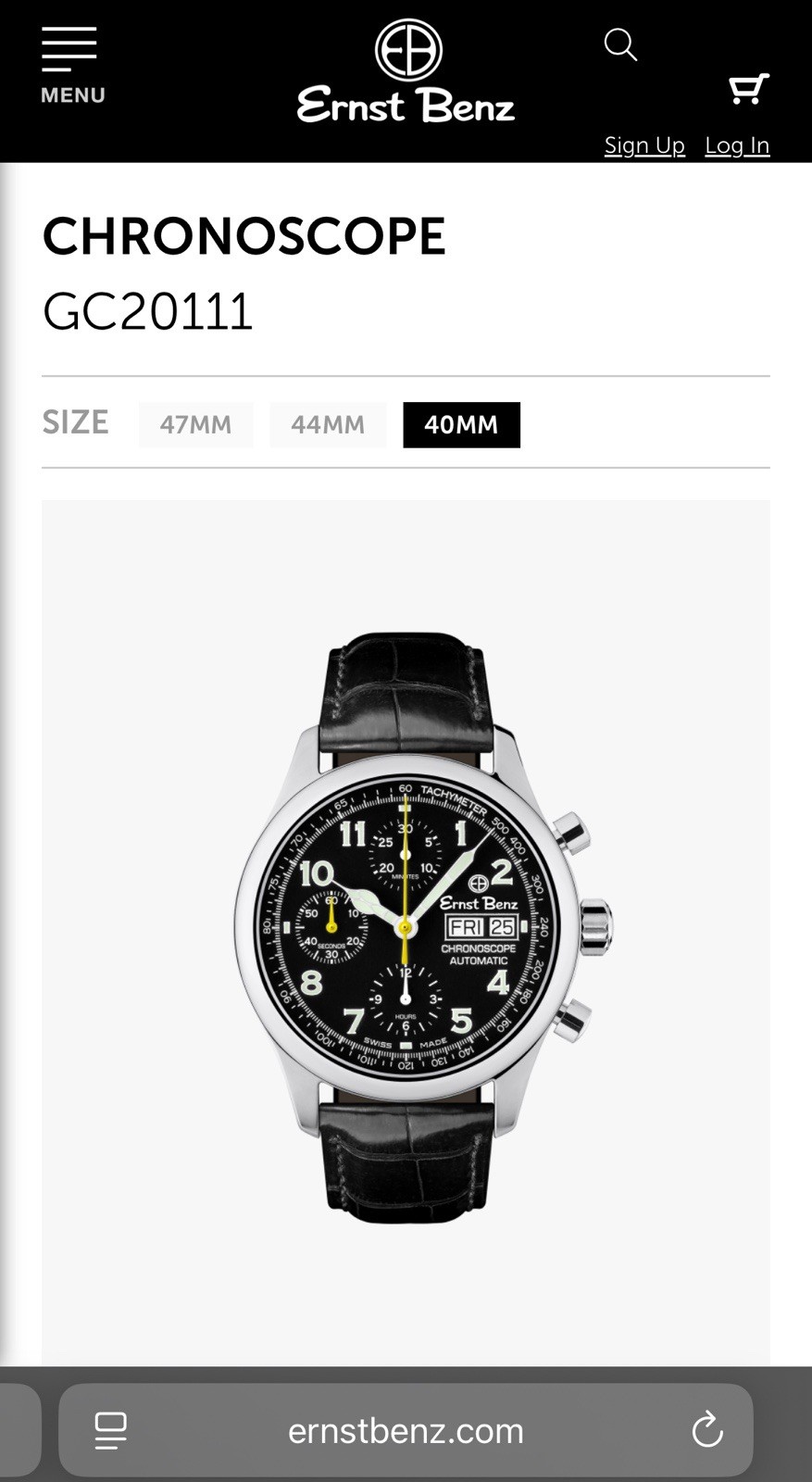 Ernst Benz CHRONOSCOPE GC20111 40mm BOXED