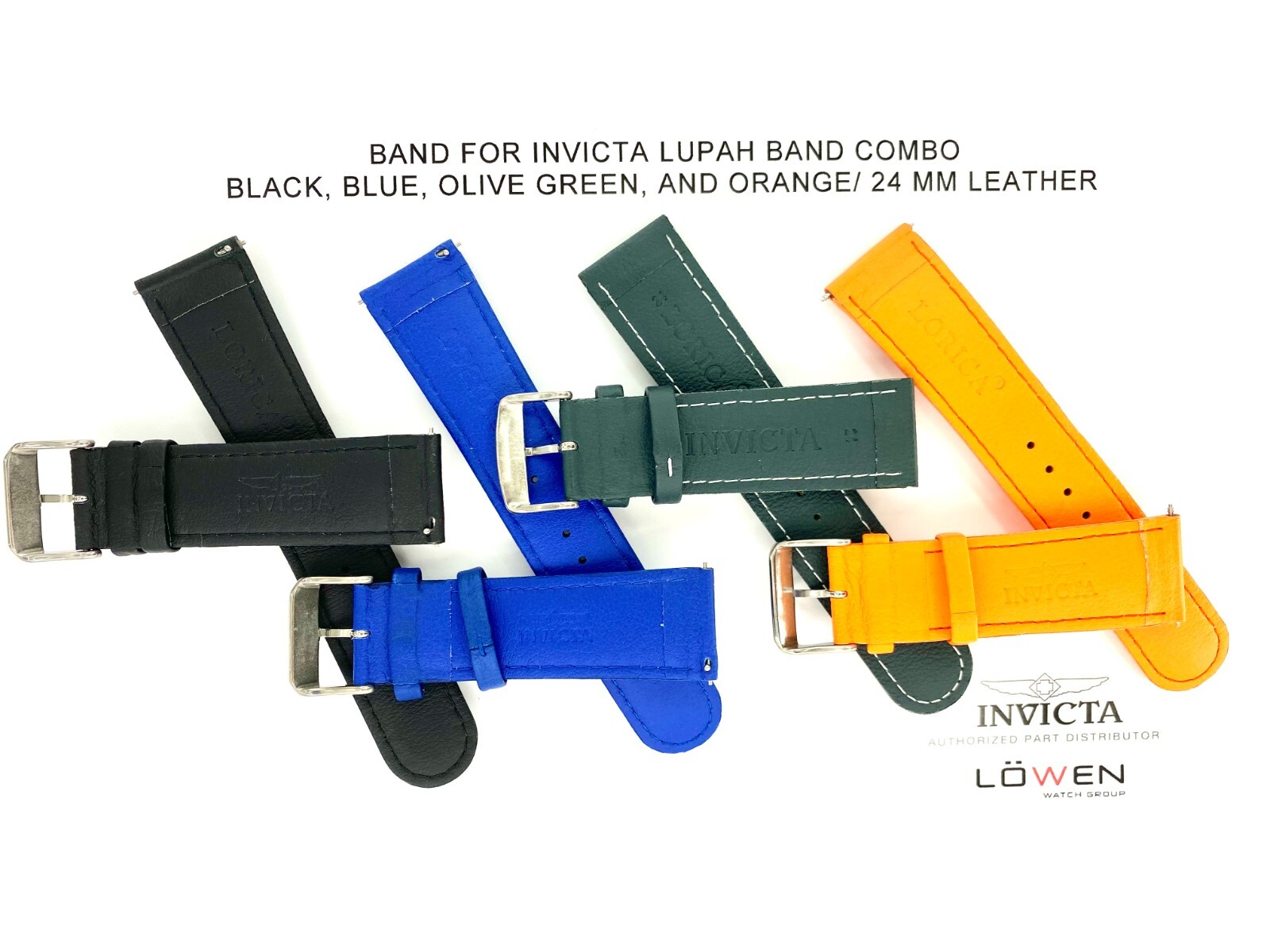 Band Combo for 40 MM Lupahs – qty 4 Genuine Invicta Watch Bands 24mm
