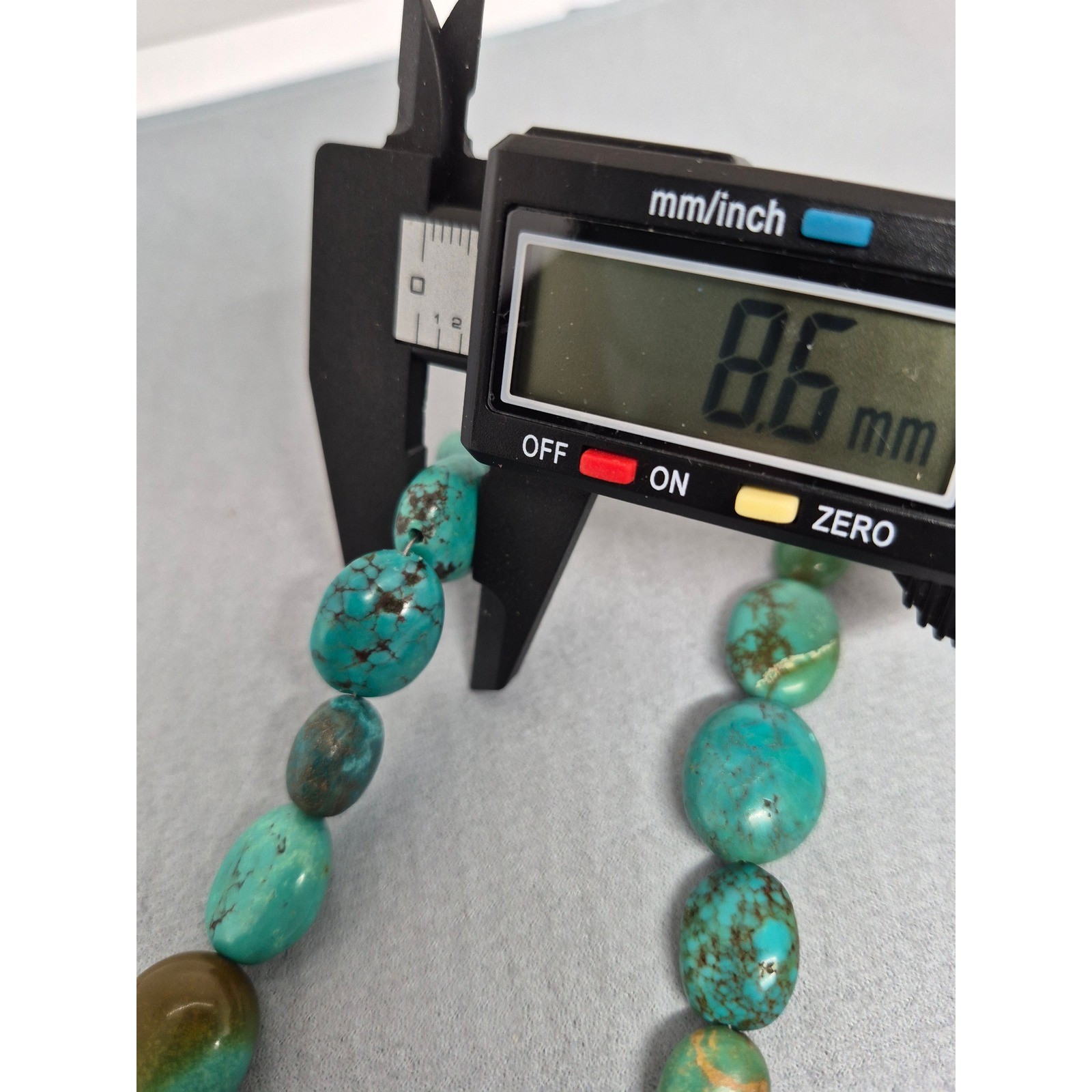 Vintage Turquoise Nugget Necklace Blue Green Toggle Clasp Statement Jewelry