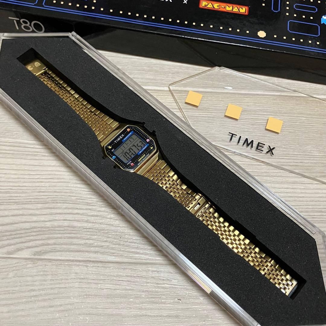 TIMEX T80 PAC MAN Digital Watch Gold Limited Edition Collaboration Series
