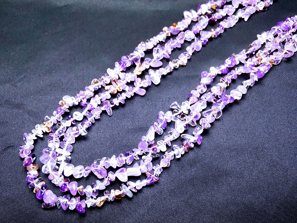 classic 3 strands chip Amecitrine necklace 19″-21″ 5-8mm jewelry marking supply
