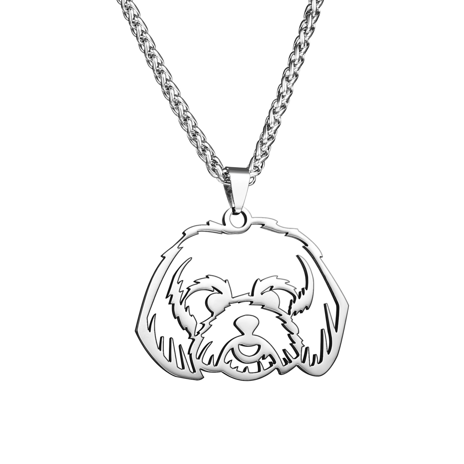 BIG Size SHIH TZU Little Lion Dog Head Pendant Necklace