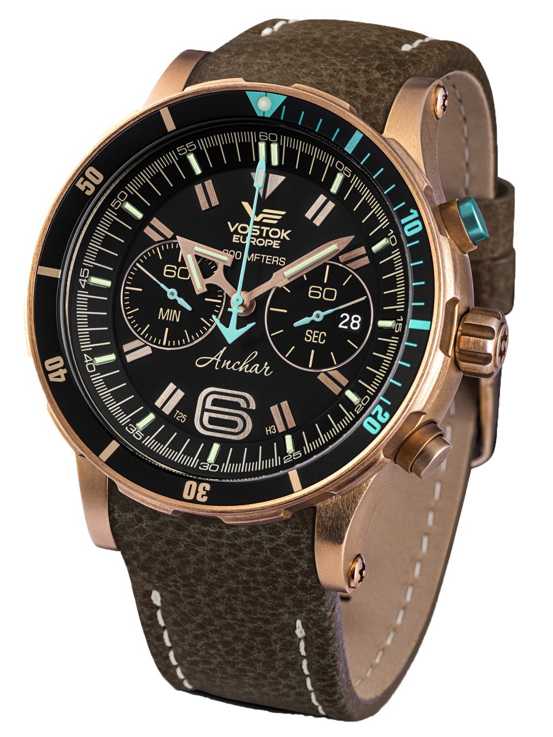 Vostok-Europe ANCHAR Bronze Chrono Mens Diving Watch 6S21-510O585