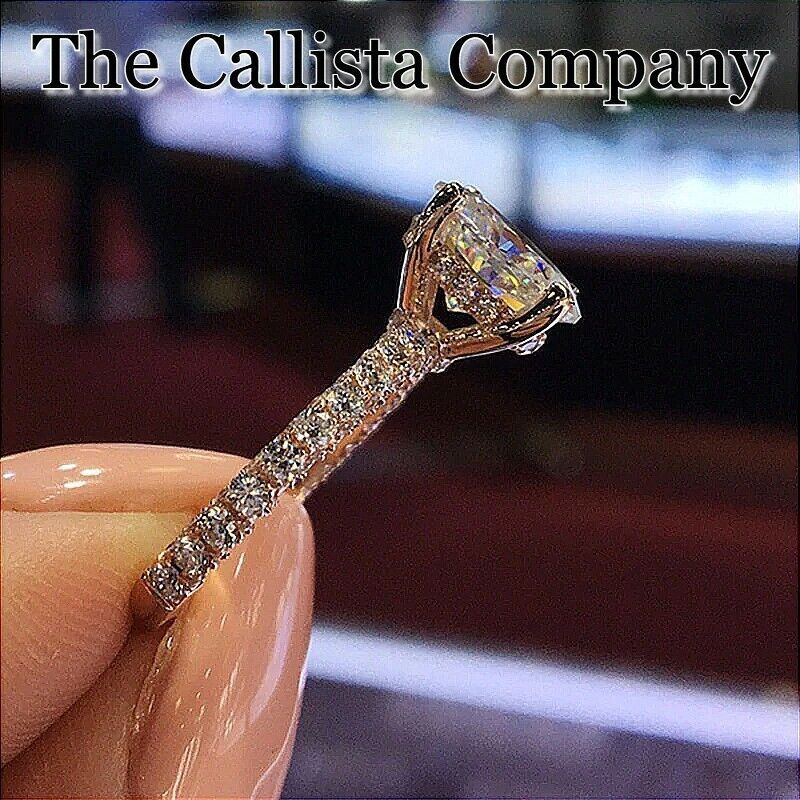 THE CALLISTA CO. LAB-CREATED D0.84CT RD CUT CLEAR 3A+CZ 14K ROSE GOLD RG SZ 6-9