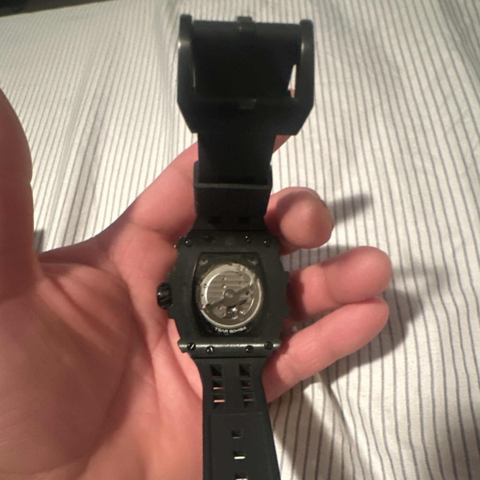 Tsar Bomba Skeleton Automatic Tonneau 45mm Carbon Fiber Black Rubber 50m