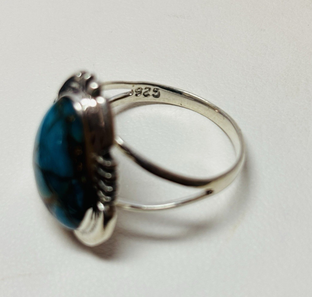 T Philippines Sterling 925 Silver Copper Turquoise Ring Sz 7 – .13