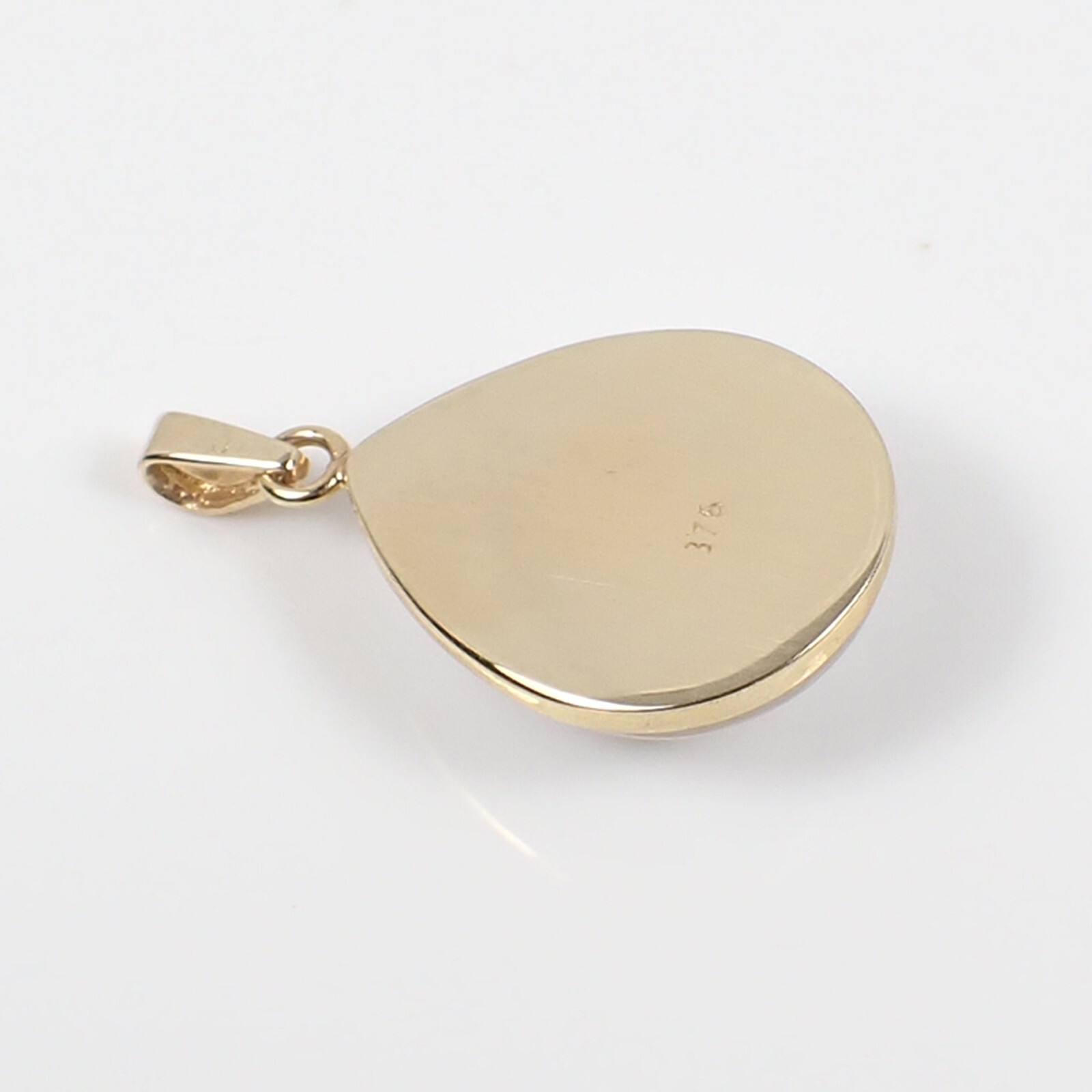 20x16mm Pear Pink Australian Mabe Pearl Bezel Pendant 375 9k Yellow Gold, MP57