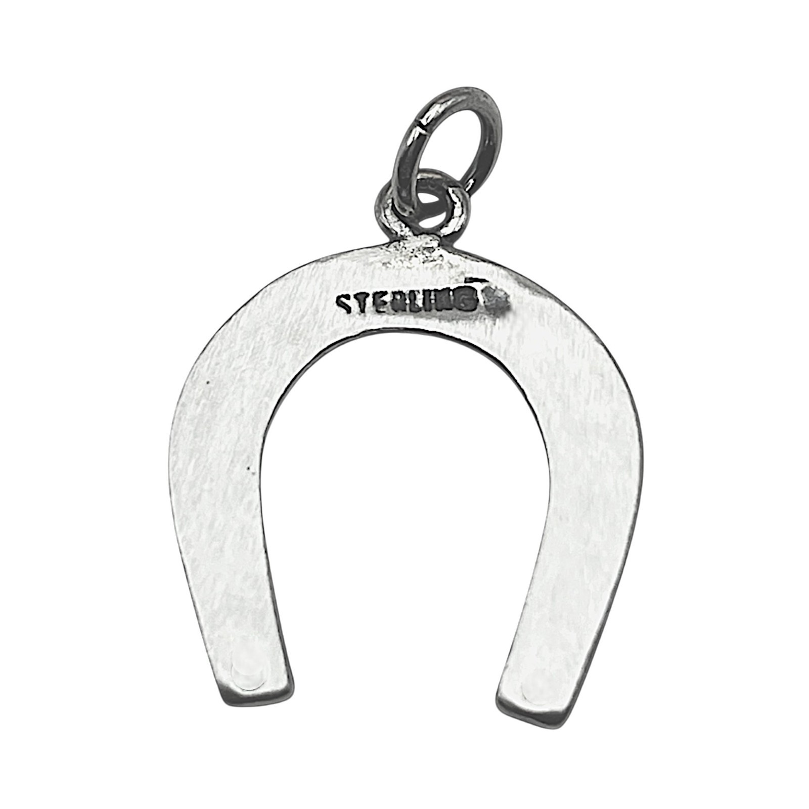 Sterling Silver Horseshoe Charm Necklace-#0800
