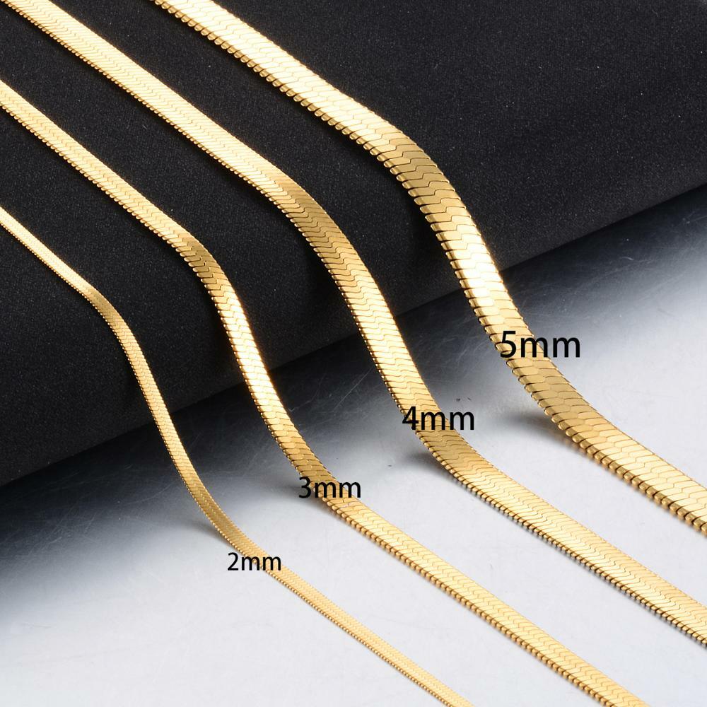 18K Gold Filled Tarnish-Free Flat Snake Chain Necklace CHOOSE LENGTH/Width Z764