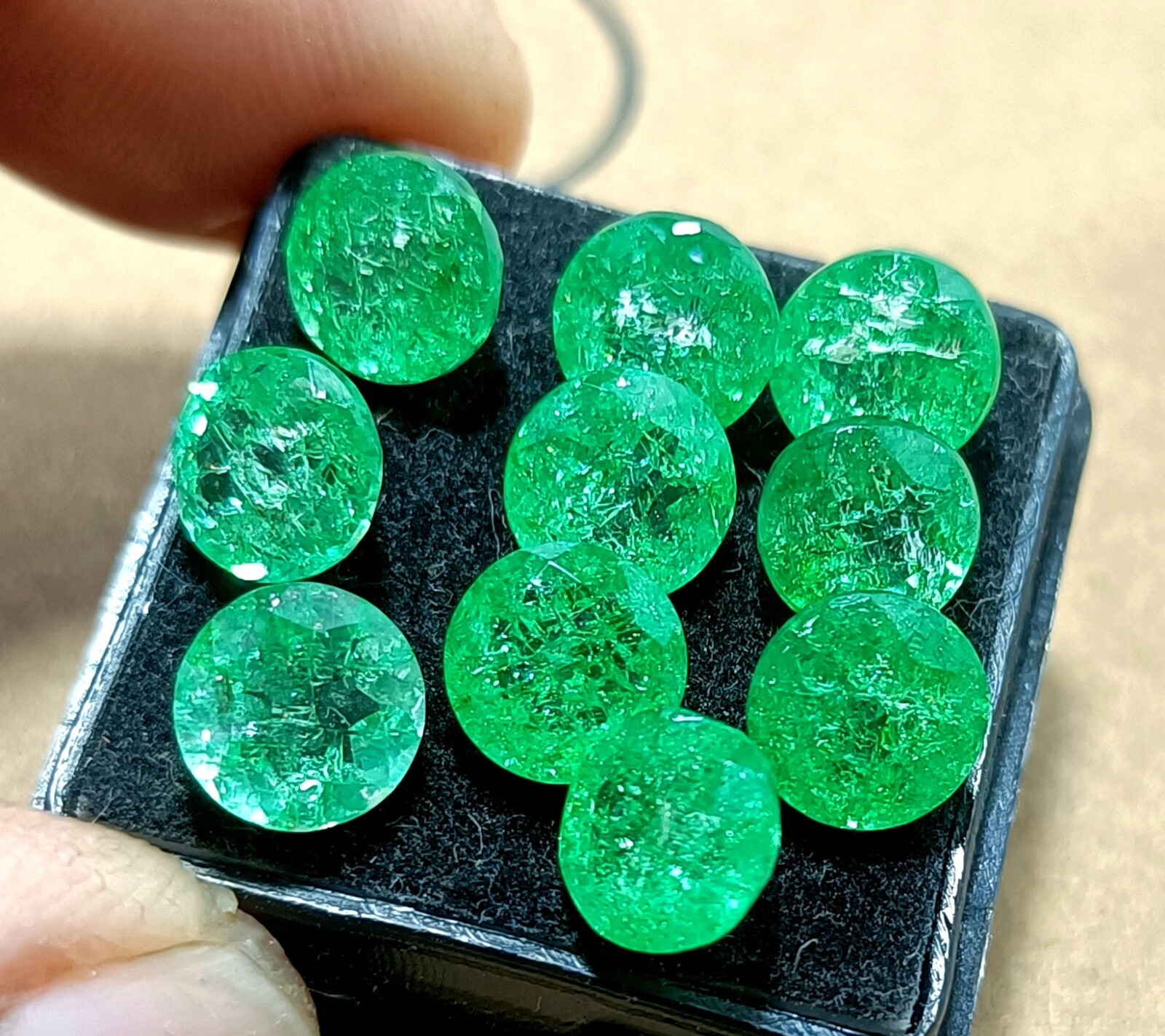 6 mm 10 Pcs Natural Colombian Green Emerald Round Lot Loose Certified Gemstone