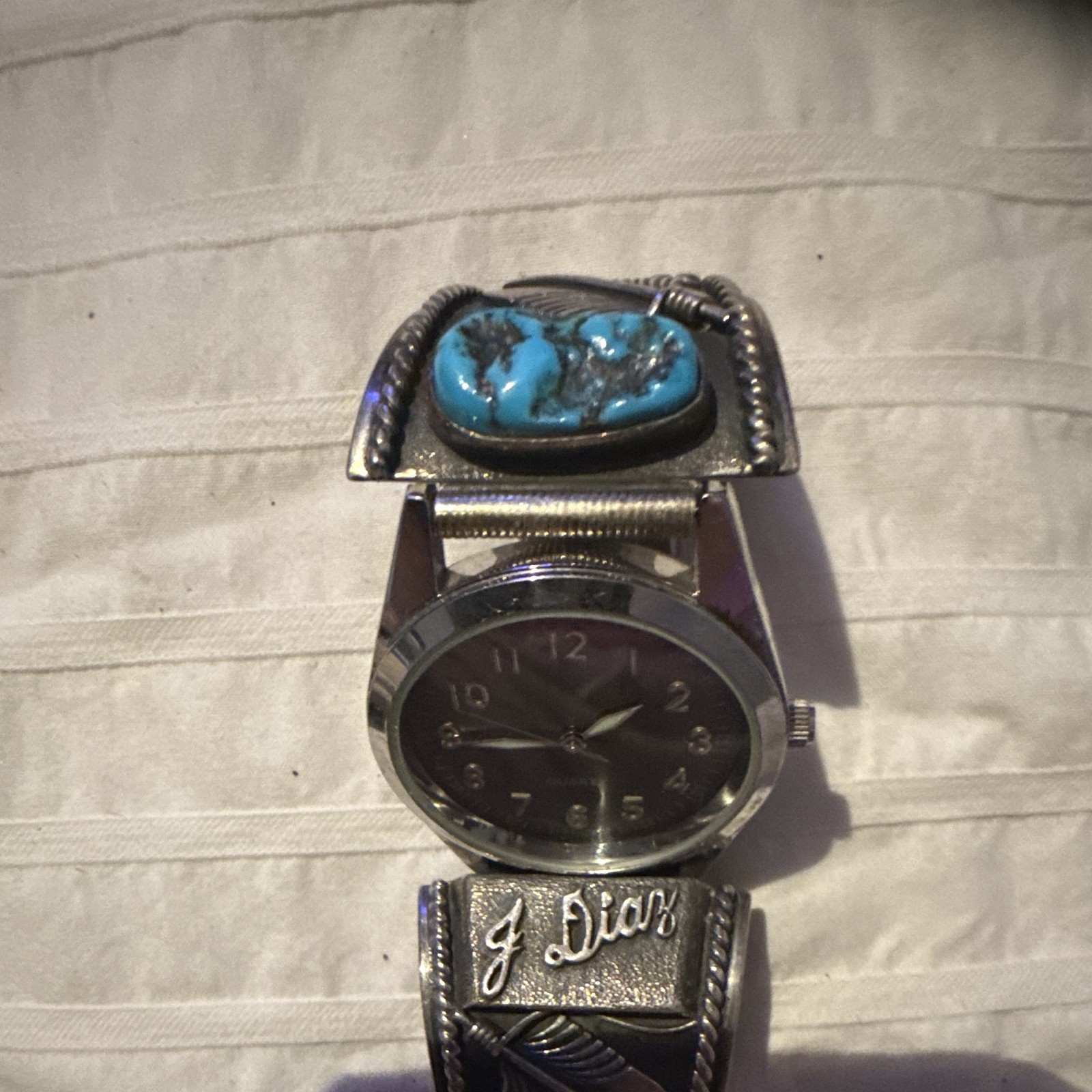 J Dior Vintage Quartz Analog sterling silver 34mm Black Arabic Dial watch