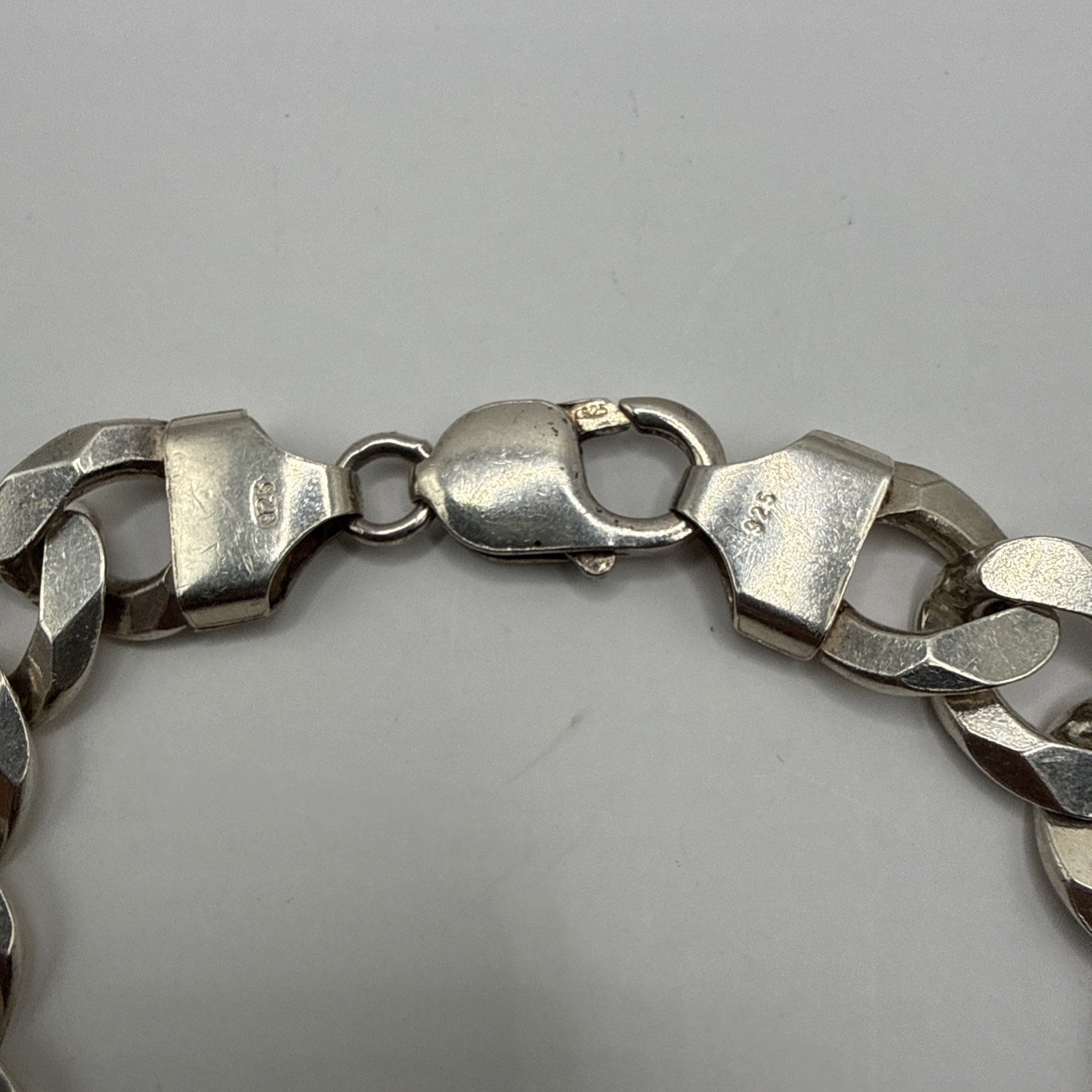 Sterling Silver Curb Chain Bracelet 9″ Length (44 Grams)