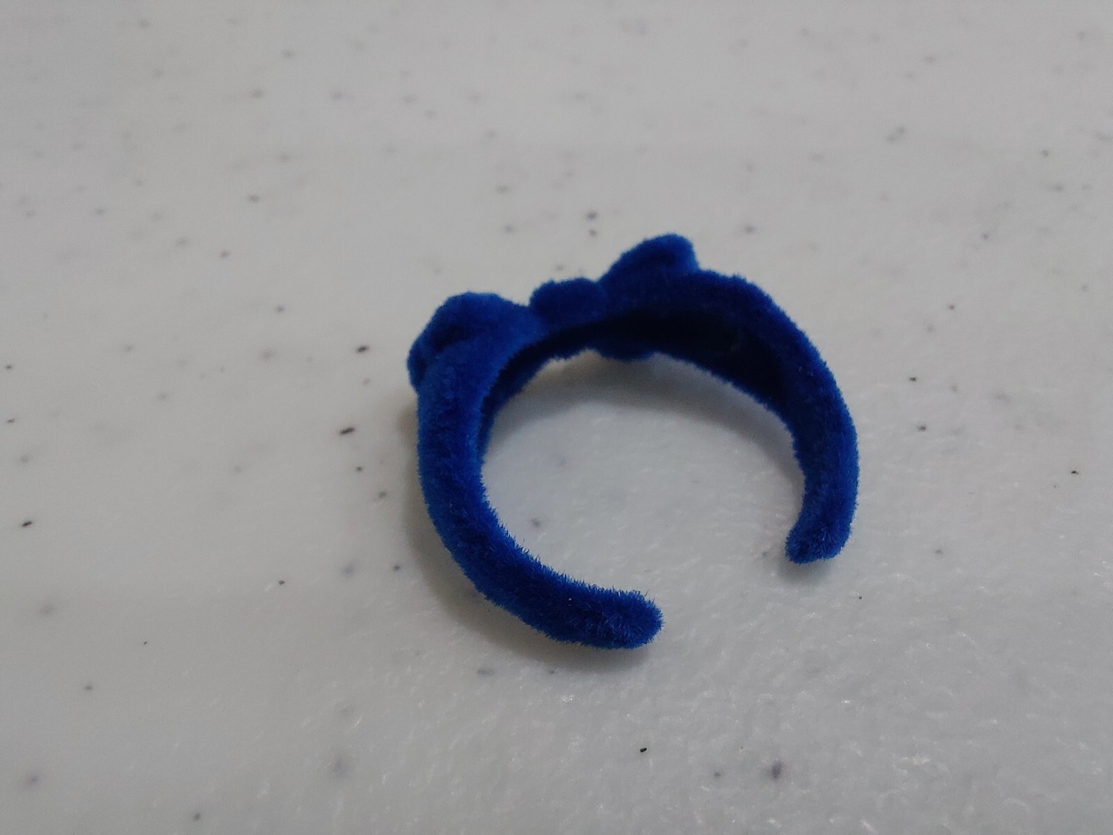 Kawaii Japanese Imported Flocked Fuzzy Ribbon Bow Ring Adjustable BLUE K-Pop