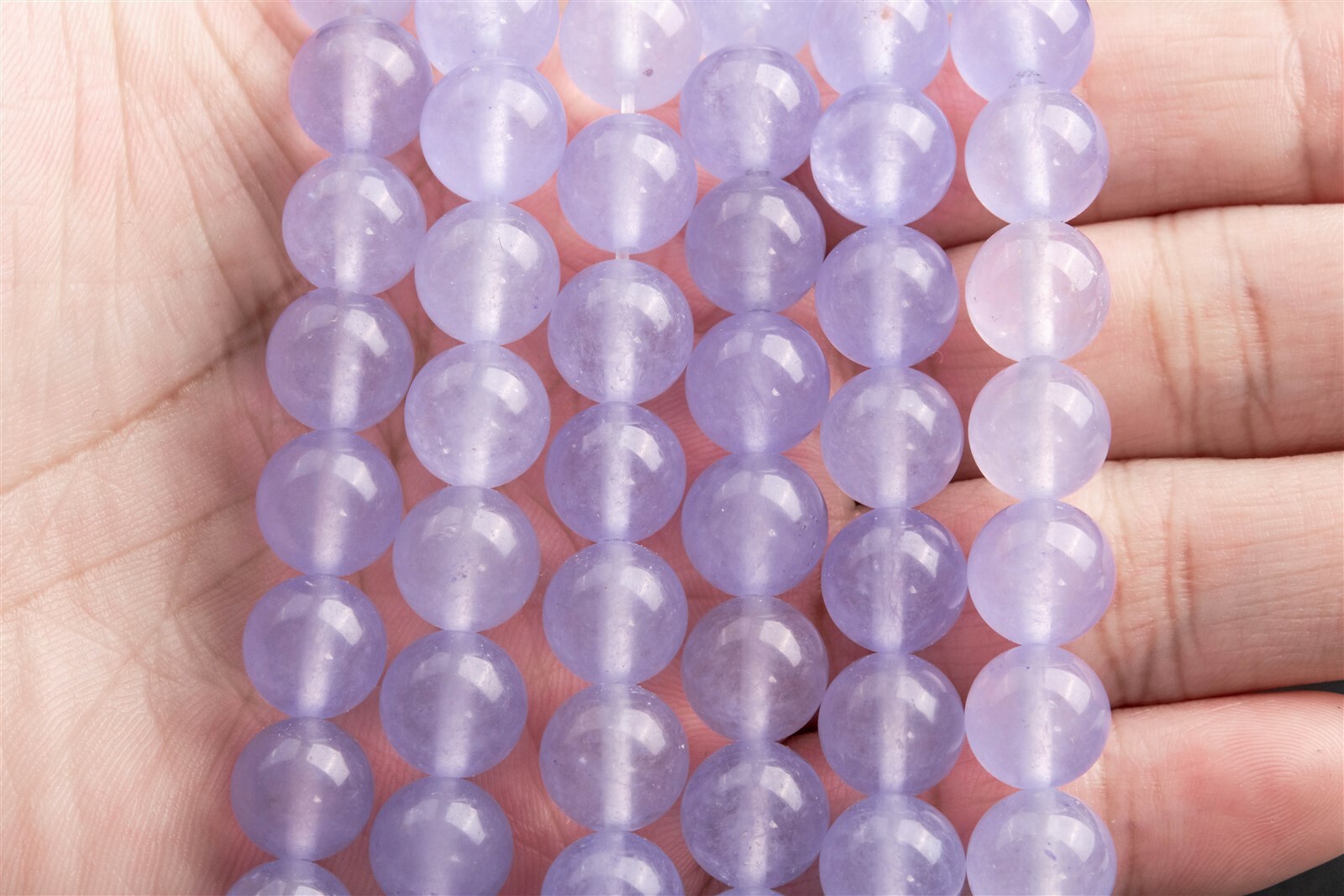10MM Faint Purple Jade Beads Grade AA Round Loose Beads
