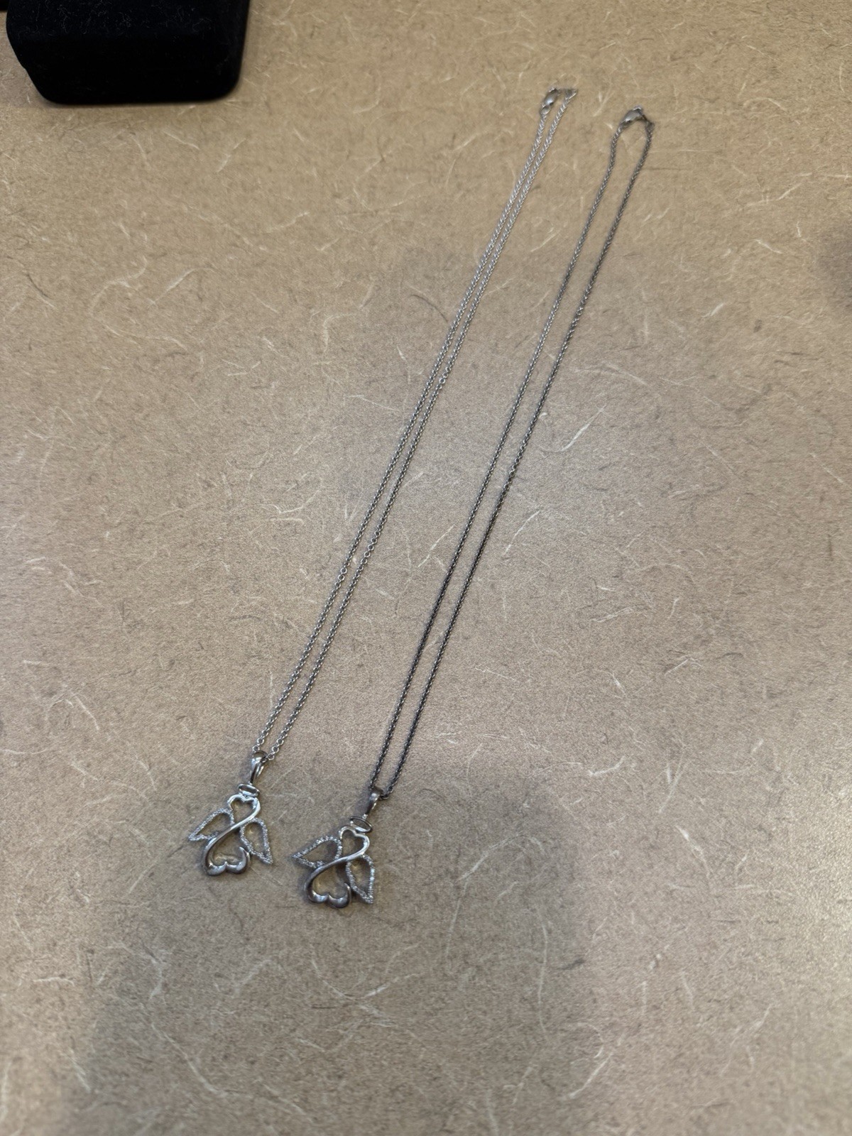 Lot 2 Jane Seymour Open Heart Sterling Silver 925 Diamond Angel Pendant Necklace