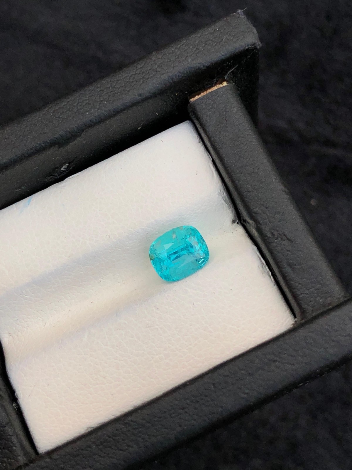 1.51 CT Natural Cut Apatite cushion shaped loose gemstone from Brazil.