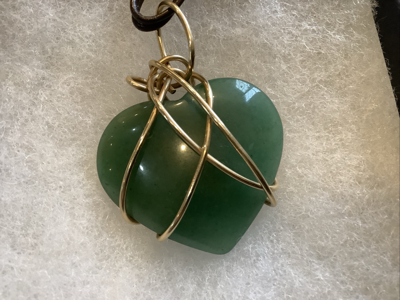 Vintage Barney’s New York Kazuko Oshima Heart Pendant Green Stone Gold Necklace