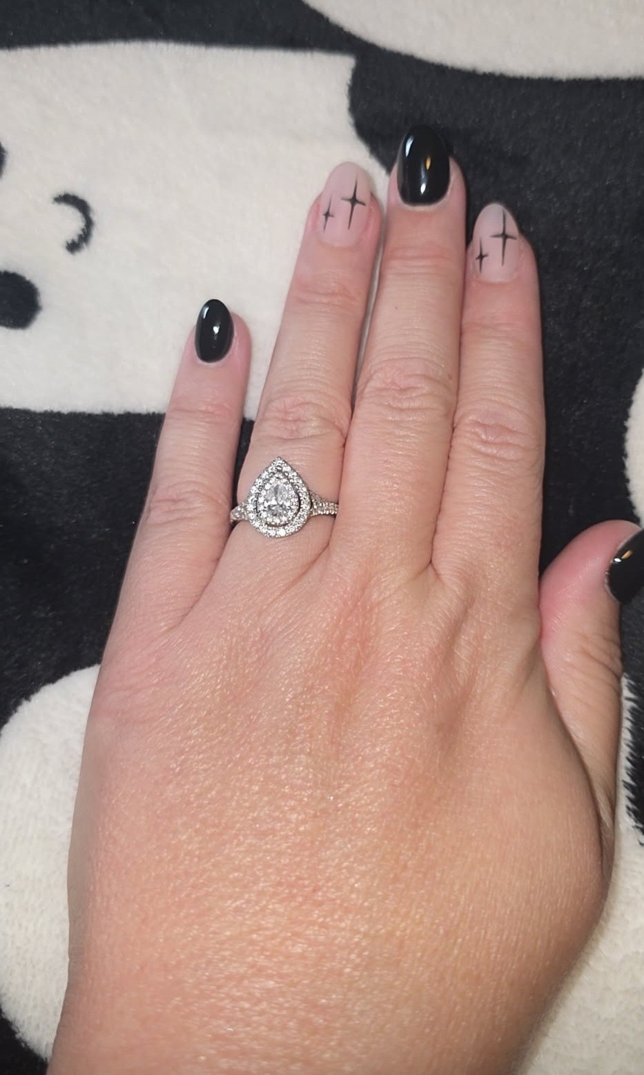 14K White Gold IGI Lab-Created Pear Diamond Halo Ring Size 5 1.45-1.57ctw