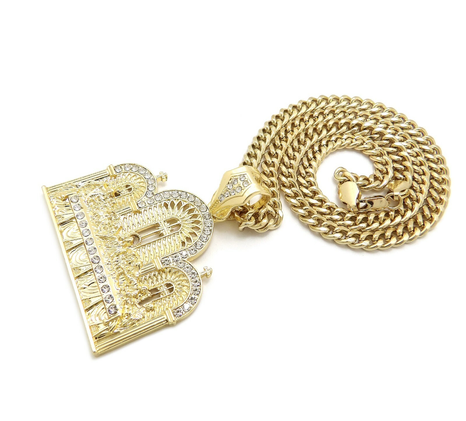 Hip Hop Gold PT Last Supper Pendant & Box / Franco / Cuban Chain Bling Necklace