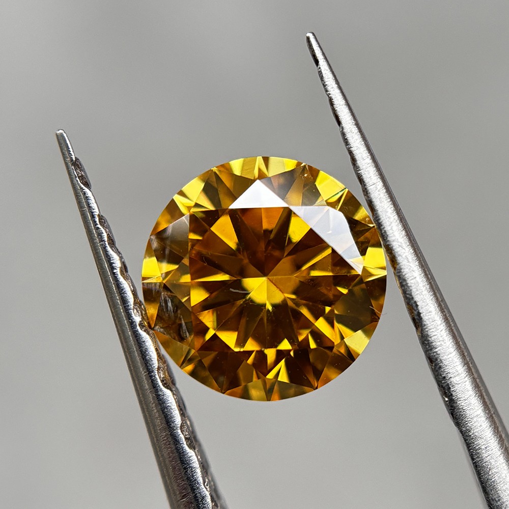 3.0mm 0.1ct-15mm 12ct Loose Moissanite 1PCS Gemstone Round Shaped Golden Yellow