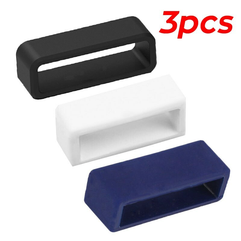 3pcs Silicone Watch Band Ring Loops 12-22mm 24mm-30mm Rubber Strap Clasp Locker