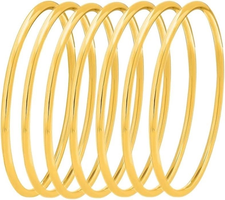 Sleek and Stylish 7-Bangle Set – Glossy Stainless Steel for Every Occasion
